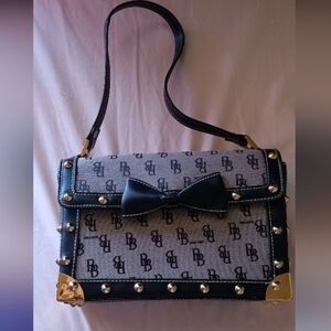 Black/Gray Bow accent Handbag